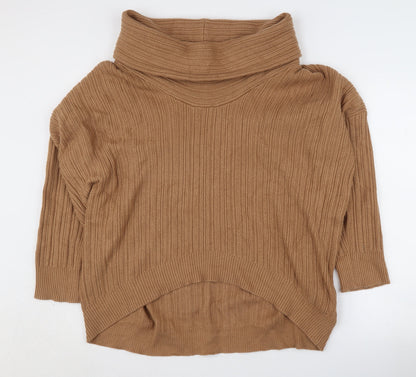 Womens UK Size M Zara Brown Pullover Jumper