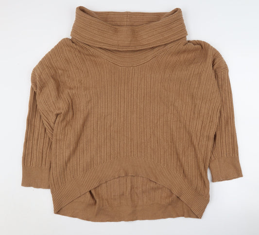 Womens UK Size M Zara Brown Pullover Jumper
