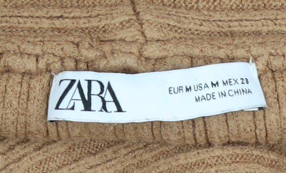 Womens UK Size M Zara Brown Pullover Jumper