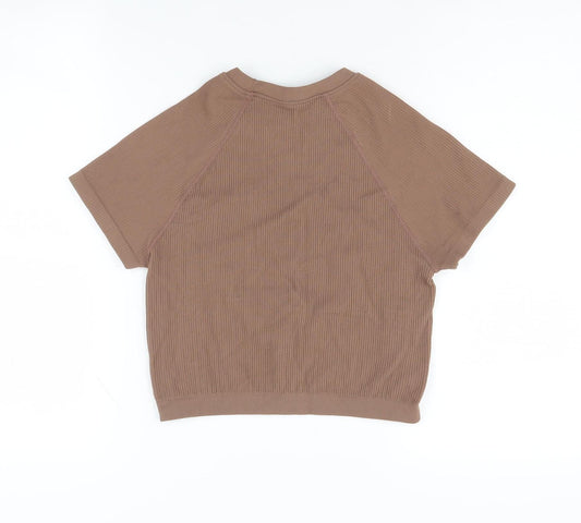 Womens UK Size M ASOS DESIGN Brown Basic T-Shirt