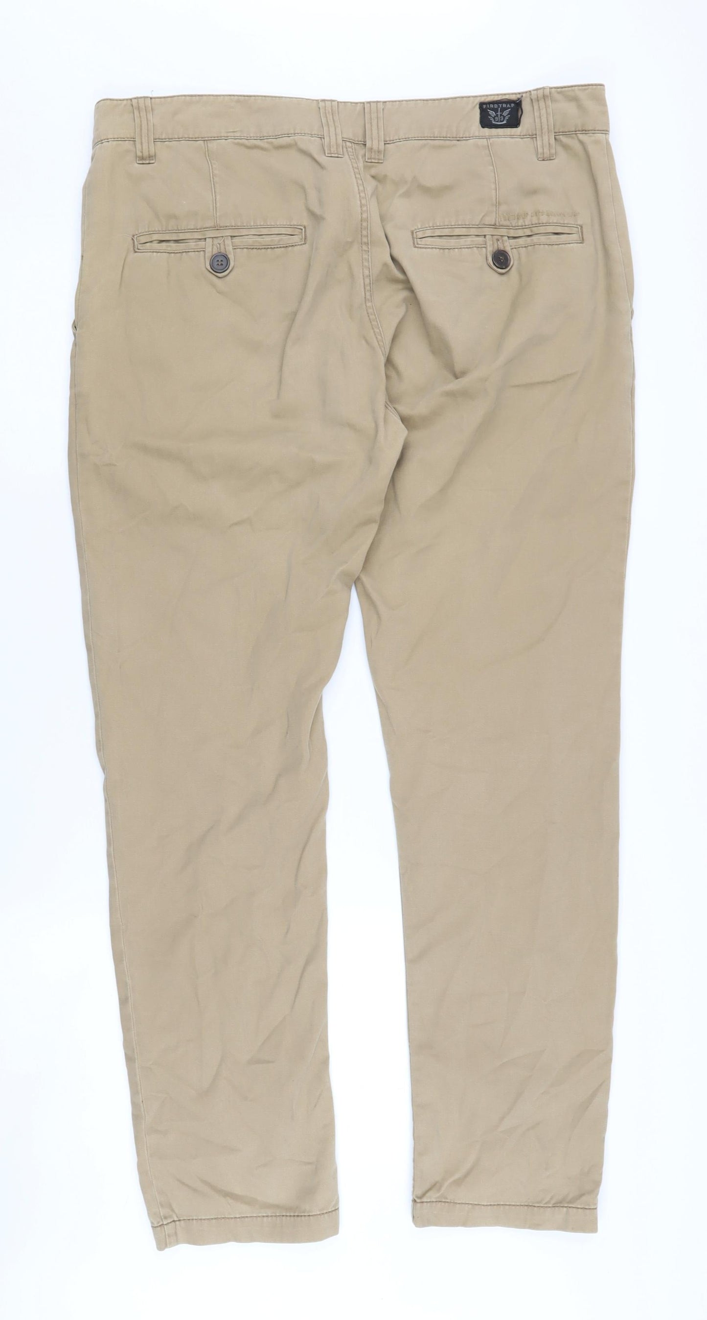 Firetrap Men's Beige Chino Trousers Size L