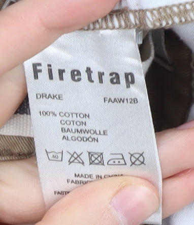 Firetrap Men's Beige Chino Trousers Size L