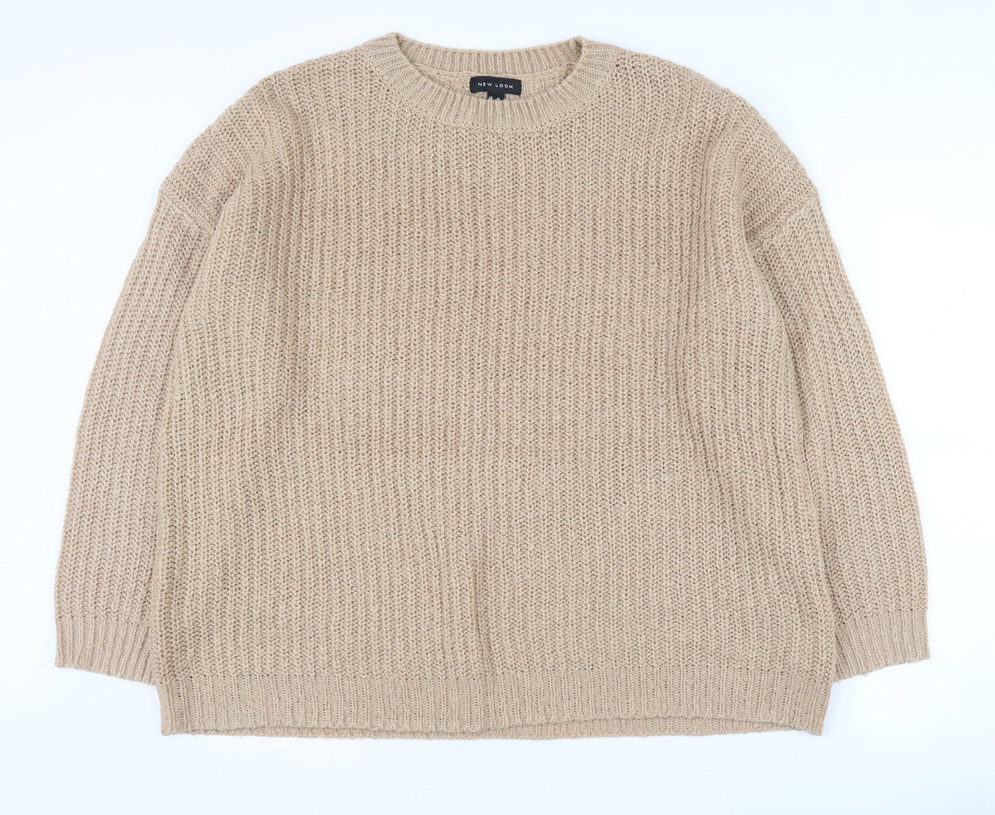 Womens UK Size M New Look Beige Pullover Jumper