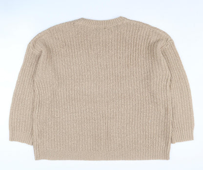 Womens UK Size M New Look Beige Pullover Jumper