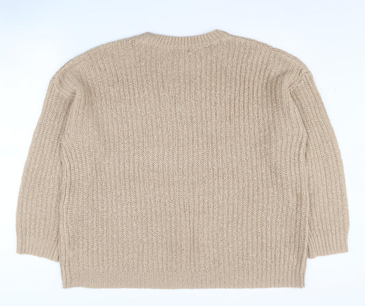 Womens UK Size M New Look Beige Pullover Jumper