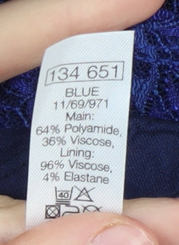 M&Co Women's Blue Floral Lace Blouse Size 20