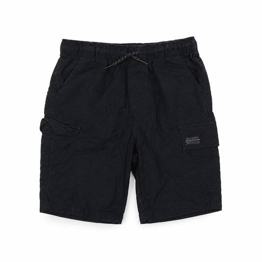 Next Boys Black Cargo Shorts 4-5 Years Elastic Waist Pockets