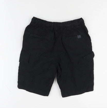 Next Boys Black Cargo Shorts 4-5 Years Elastic Waist Pockets