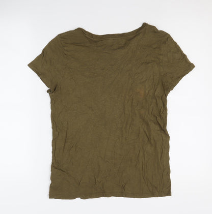 Womens UK Size M H&M Green Basic T-Shirt