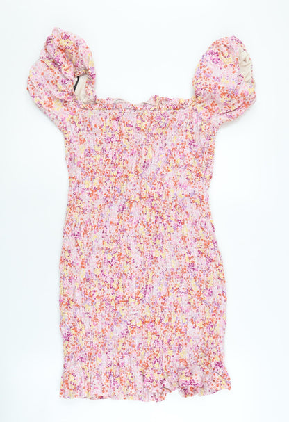 H&M Women's Floral Puff Sleeve Dress M