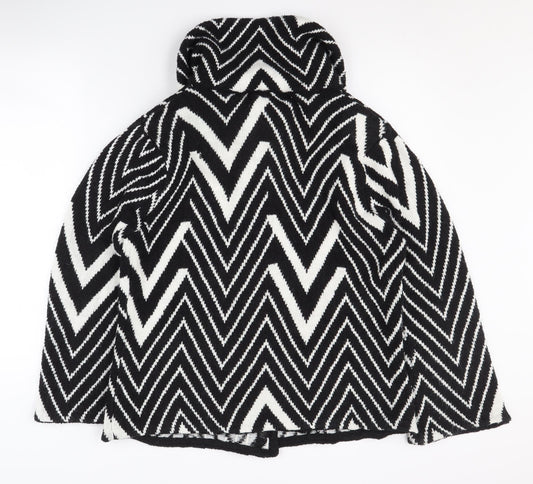 Roman Originals Black Geometric Cape, Women, Size M