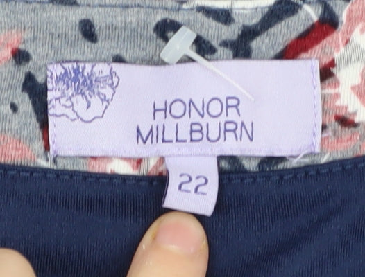 Womens UK Size 22 Honor Millburn Multicoloured Basic T-Shirt