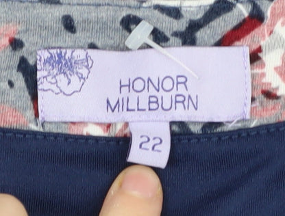Womens UK Size 22 Honor Millburn Multicoloured Basic T-Shirt