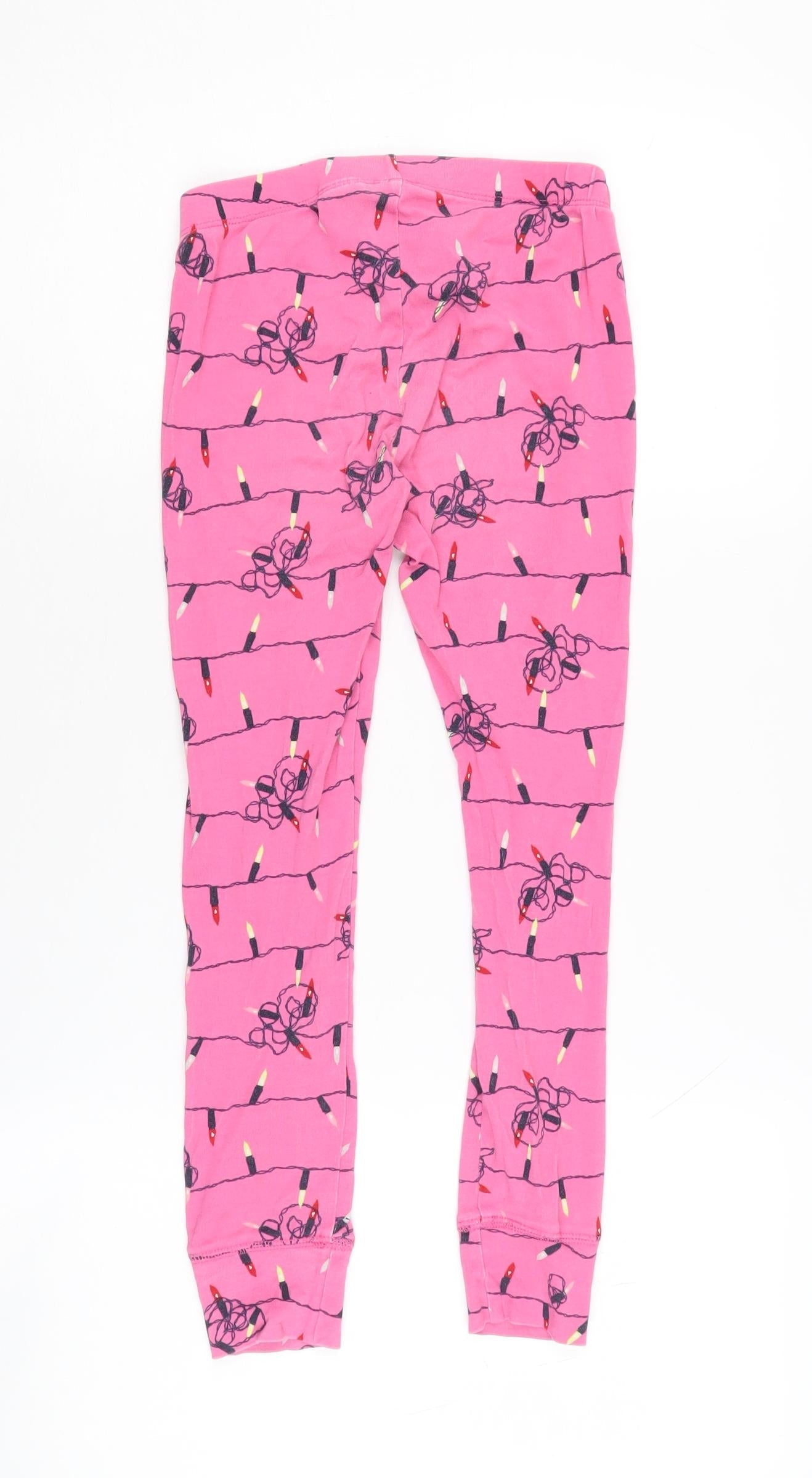 GAP Girls Pink Christmas Lights Lounge Pants - 10-11 Years