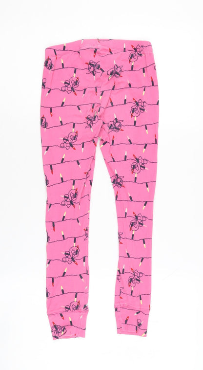 GAP Girls Pink Christmas Lights Lounge Pants - 10-11 Years