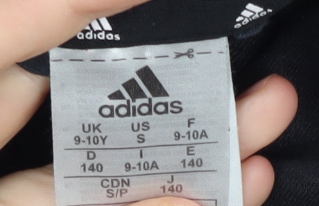 Adidas Boys Black Full Zip Hoodie 9-10 Years