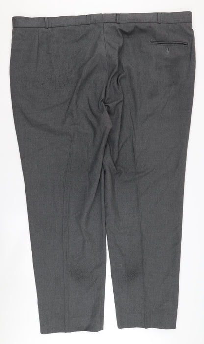Gurteen Men's Grey Trousers, Size 52 R, Straight Leg