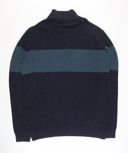 Lincoln Men's XL Blue Striped Pullover Jumper