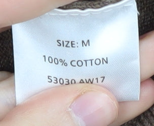 Greenwoods Men's Brown Medium V-Neck Cotton Jumper