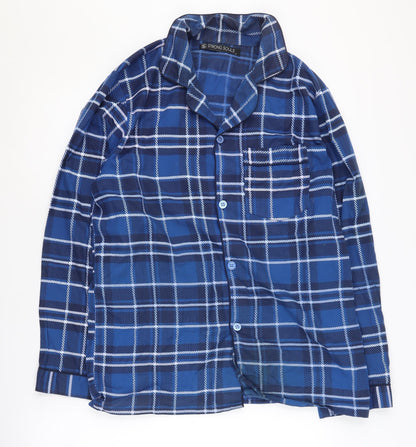 Strong Souls Men's Blue Plaid Pyjama Top S