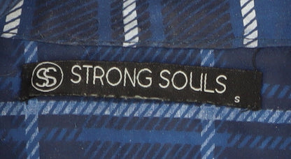 Strong Souls Men's Blue Plaid Pyjama Top S