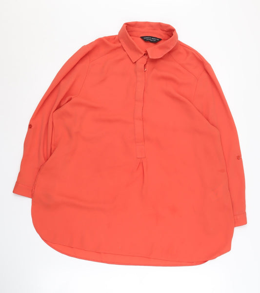 Womens UK Size 16 Dorothy Perkins Orange Basic Button-Up