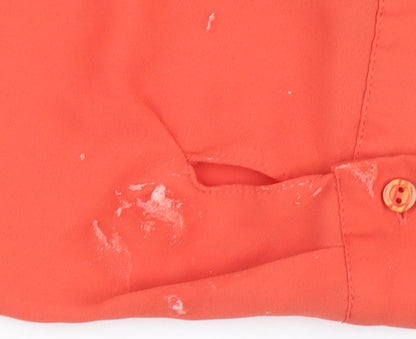 Womens UK Size 16 Dorothy Perkins Orange Basic Button-Up