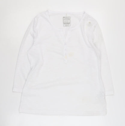 Mountain Warehouse Women's White T-Shirt Size 12 Henley