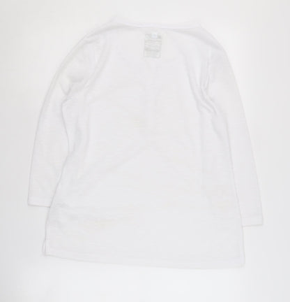 Mountain Warehouse Women's White T-Shirt Size 12 Henley