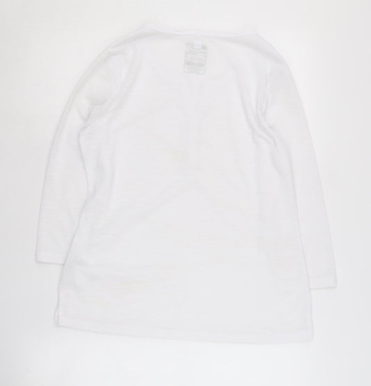 Mountain Warehouse Women's White T-Shirt Size 12 Henley