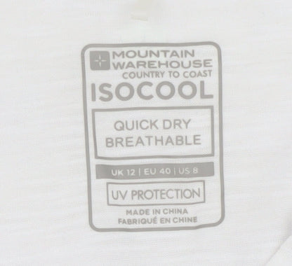 Mountain Warehouse Women's White T-Shirt Size 12 Henley