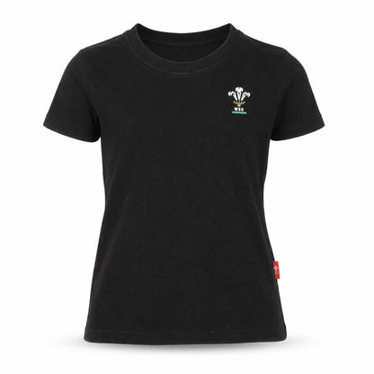 WRU Boys Black T-Shirt, Size 10, Short Sleeve