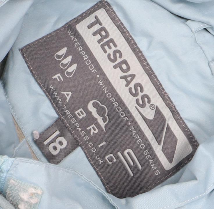 Womens UK Size 18 Trespass Blue Rain Coat