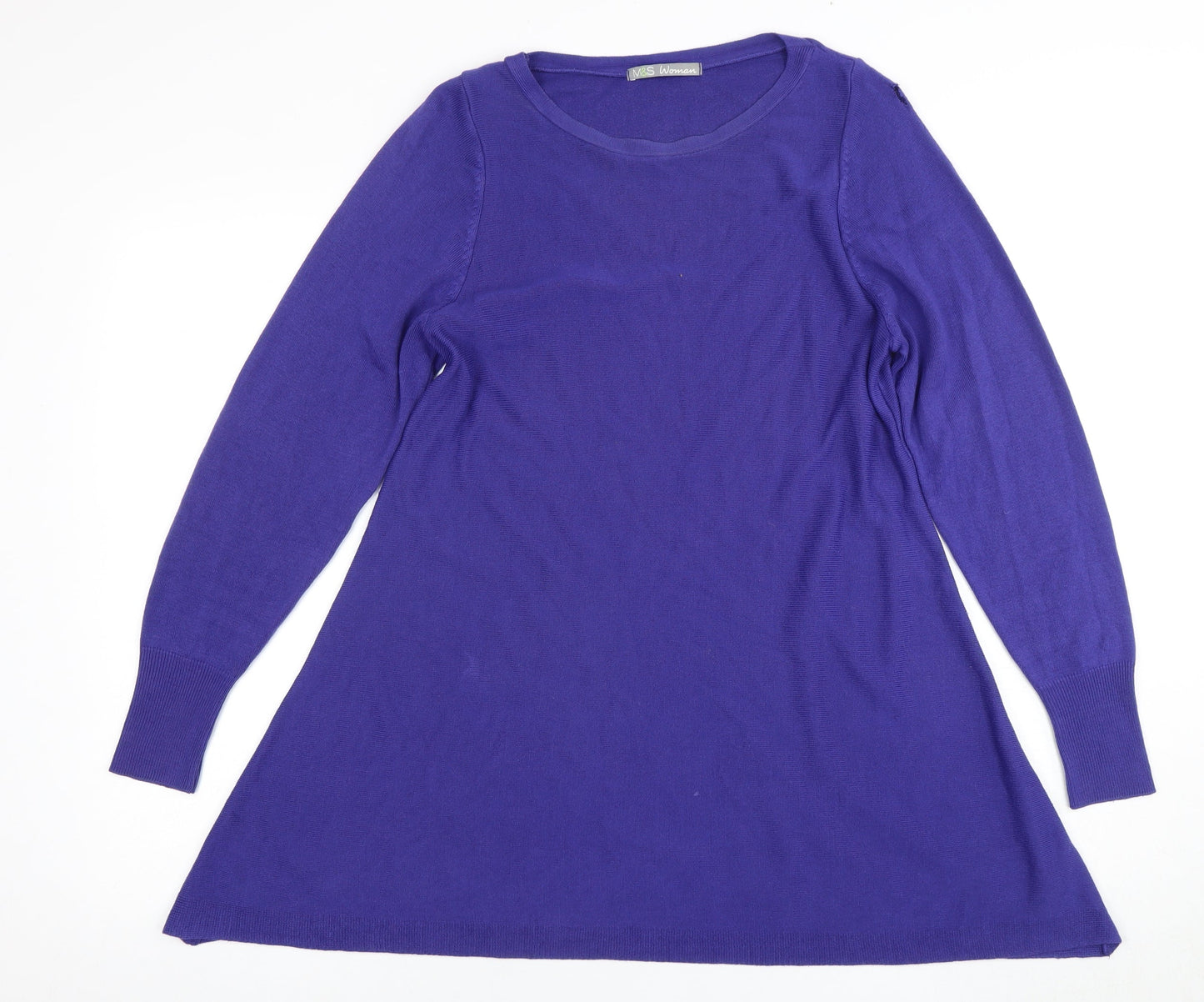 Marks and Spencer Women's Purple A-Line Dress - Size 12