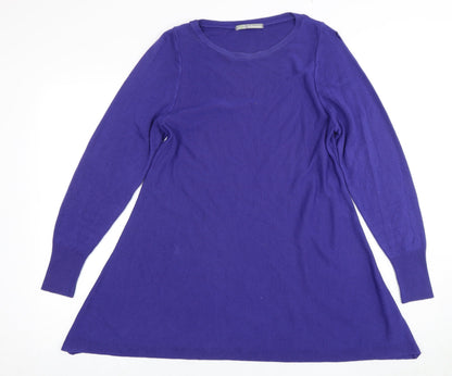 Marks and Spencer Women's Purple A-Line Dress - Size 12