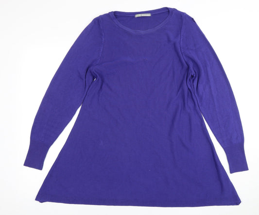 Marks and Spencer Women's Purple A-Line Dress - Size 12