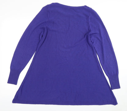 Marks and Spencer Women's Purple A-Line Dress - Size 12