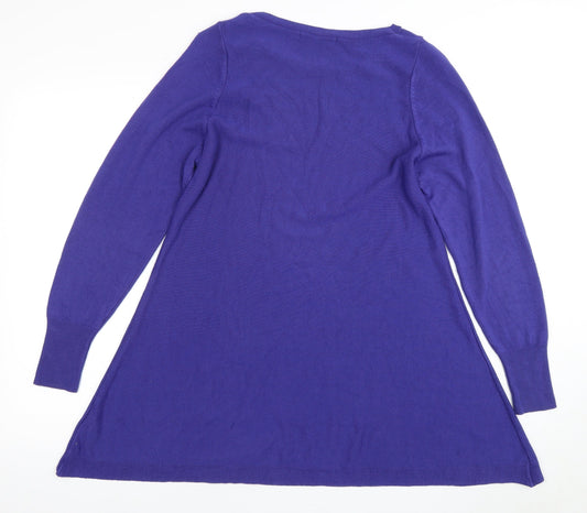 Marks and Spencer Women's Purple A-Line Dress - Size 12