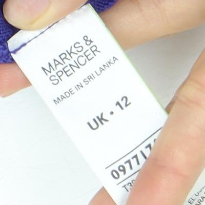 Marks and Spencer Women's Purple A-Line Dress - Size 12