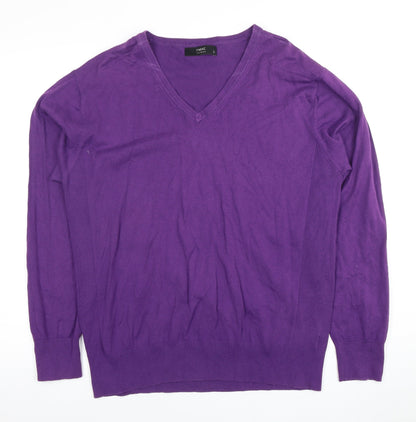 Next Men’s Purple V-Neck Pullover Jumper, Size L