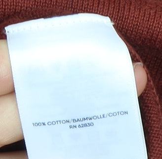 Lands' End Men's XL Red Cotton V-Neck Jumper