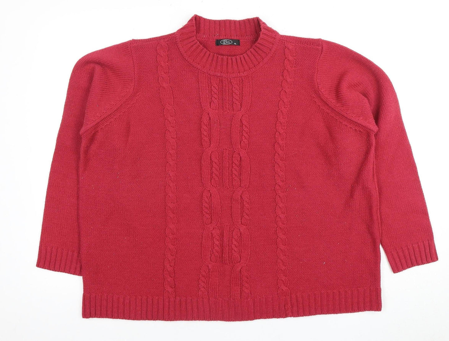 Womens UK Size XL BM Red Pullover Jumper