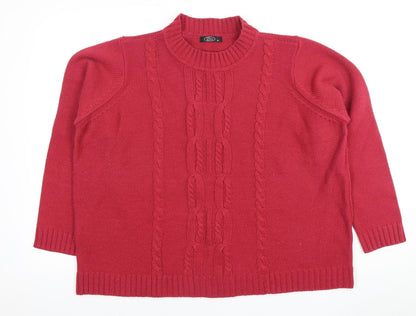 Womens UK Size XL BM Red Pullover Jumper