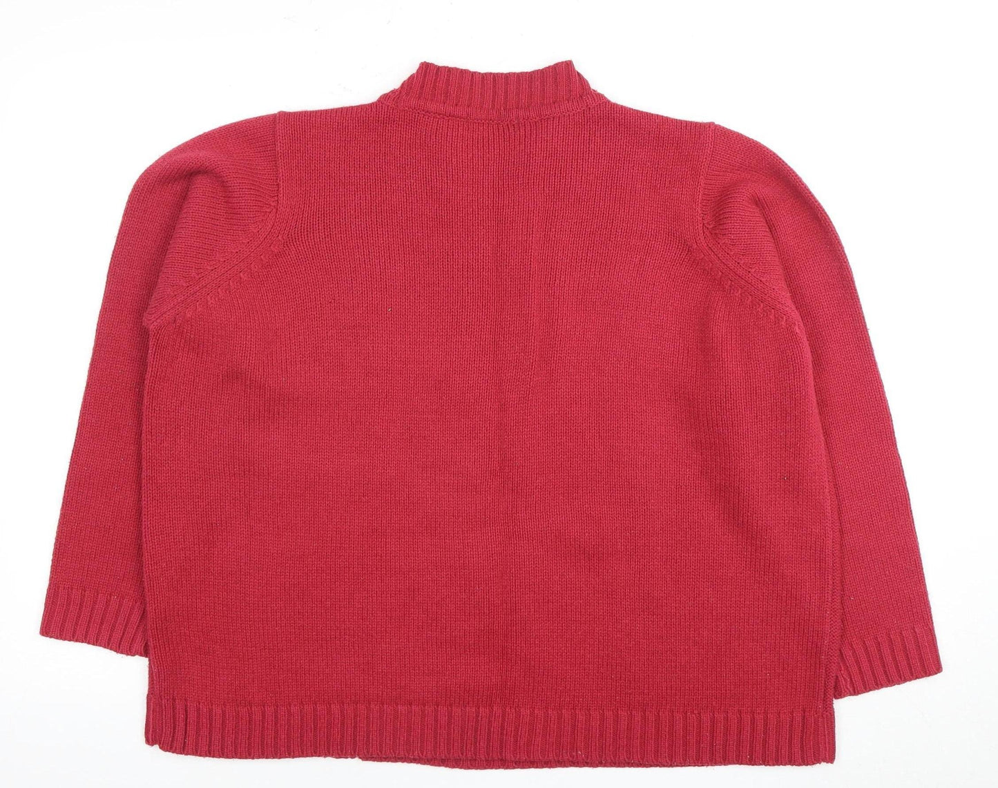 Womens UK Size XL BM Red Pullover Jumper