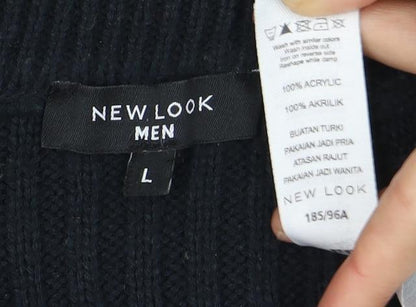 New Look Men's Black Crew Neck Pullover Jumper L