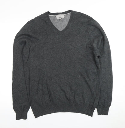 Marks and Spencer Men's Grey V-Neck Pullover Jumper M