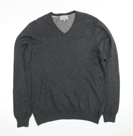 Marks and Spencer Men's Grey V-Neck Pullover Jumper M