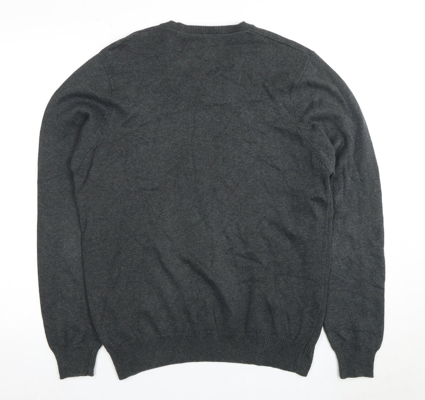 Marks and Spencer Men's Grey V-Neck Pullover Jumper M