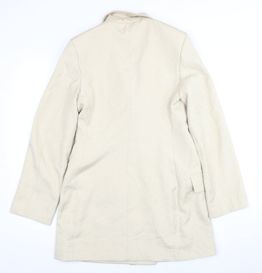 H&M Women's Beige Suit Jacket, Size 12, Double Breasted