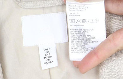 H&M Women's Beige Suit Jacket, Size 12, Double Breasted